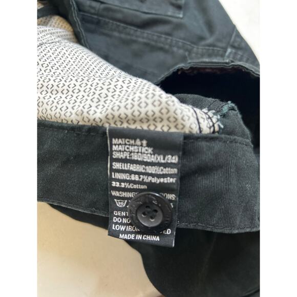 Matchstick Men's Viral Black Heavy Duty Khaki Cargo Pants in Size XL/34 - Picture 5 of 7